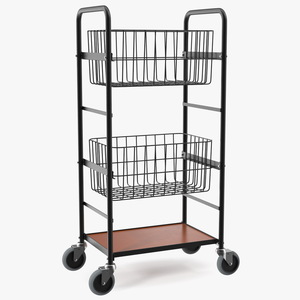 3D model Wire Basket Trolley Black