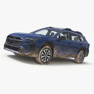 3D model City Crossover SUV Blue Dirty Simplified