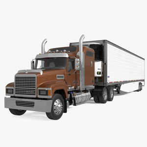Mack CHU613 Truck with Vanguard Reefer Semi Trailer Refrigerator 3D model