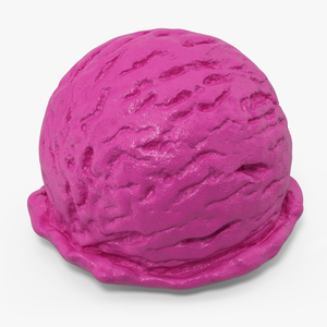 3D model Strawberry Ice Cream Ball