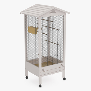 3D Pet Bird Cage on Wheels model