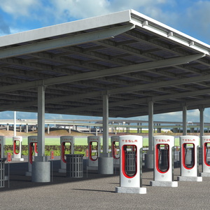 3D Tesla Supercharger Station