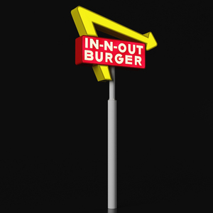 3D In N Out Burger Pole Sign Light