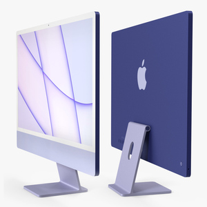 Apple iMac 2021 Purple 3D