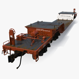 Heavyweight 8-Axle Depressed Center Flat Car 3D model