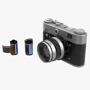 3D Vintage Film Camera Set model