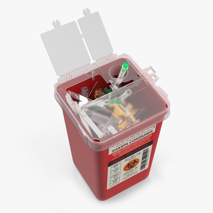 Biohazard Medical Container with Sharps 3D model