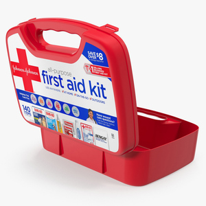 3D Open Empty First Aid Kit Bag model