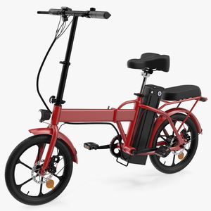 3D E-Bike with Removable Battery Red model