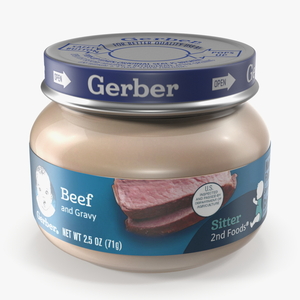 Beef Gerber Baby Food Jar 71g 3D model