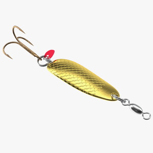 Gold Trolling Spoon Lure 3D model