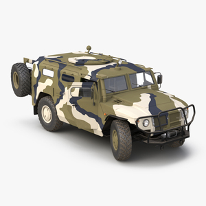 3D Infantry Mobility Vehicle GAZ Tigr M Rigged model