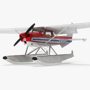 3D model Light Propeller Seaplane Cessna 150