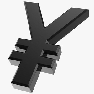 3D Japanese Yen Currency Symbol Plastic