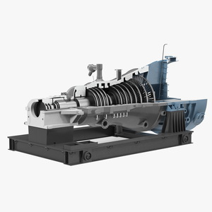 3D model Cross Section of Steam Turbine