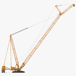 3D model Crawler Crane with Lattice Boom for Construction Rigged