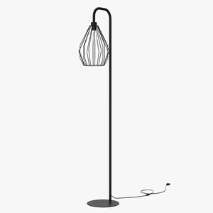 3D Geometric Floor Lamp Black