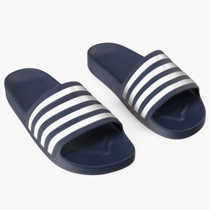 3D Dark Blue Rubber Flip-Flops Slippers