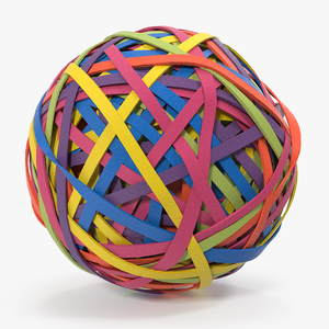 3D model Colorful Rubber Band Ball