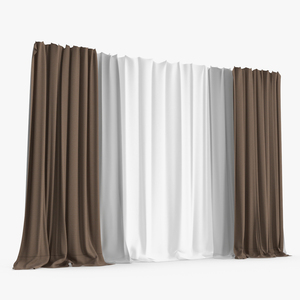 Window Curtain Set Cappuccino 3D model