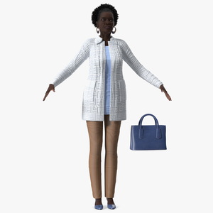 3D Afro American Woman Everyday Style Rigged