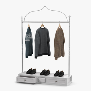 3D Iron Clothing Display Rack 2 model