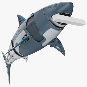 Shark Robot Animated Rigged 3D