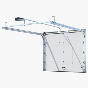 Automatic Retractable Garage Door White 3D model