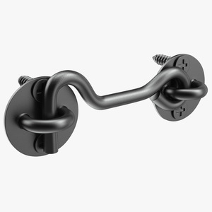 3D Hook and Eye Latch for Barn Door Black model