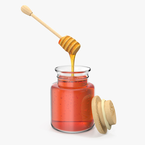 3D Honey Bottle witrh Honey Drizzler model