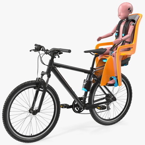 3D Bike with Child Crash Test Dummy in Thule Safety Seat model