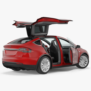 Tesla Model X 90D 2017 Rigged 3D model