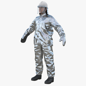 3D model Firefighter Wearing Aluminized Fire Proximity Suit