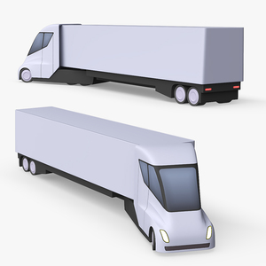 3D Playful Tesla Semi Truck Rigged