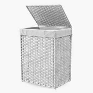 3D model Rattique Laundry Hamper with Liner White