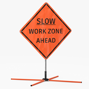 3D model Slow Traffic Control Sign