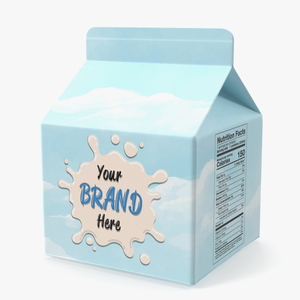 3D Gable Top Carton Package Mockup Blue