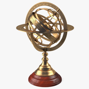 3D Bronze Antique World Globe