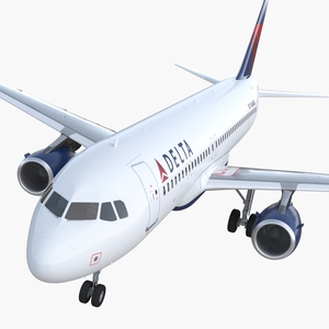 Airbus A320 Delta Air Lines Rigged 3D model