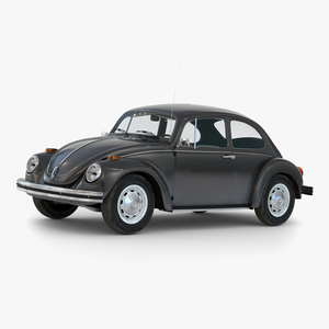 Volkswagen Beetle 1966 Simple Interior Black 3D model