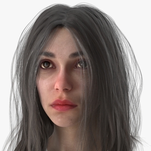 3D Young Woman Head