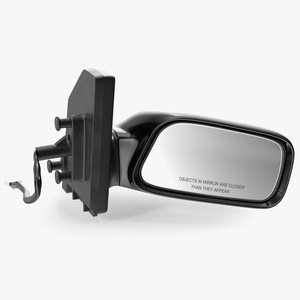 3D Car Passenger Side Mirror Black