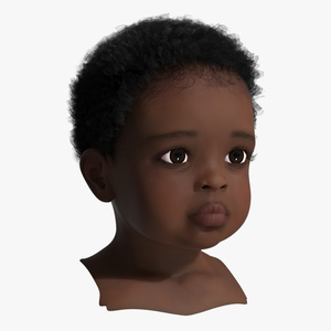 3D model Dark Skinned Toddler Head