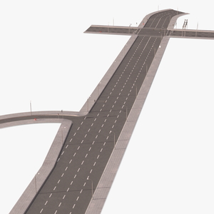 3D Connectable Highway Road Elements Crossroads Junction model