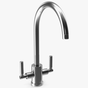 3D Monobloc Kitchen Mixer Tap Chrome model