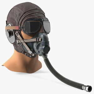 3D Worn Helmet with Oxygen Mask on Mannequin