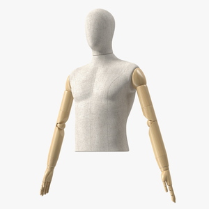 Male Flexible Half Body Mannequin Torso 3D model