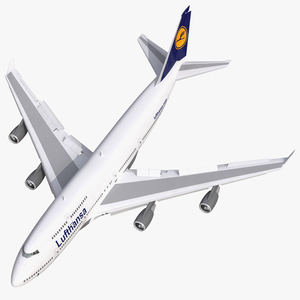 3D Boeing 747 400 Lufthansa Rigged