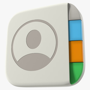 iPhone iOS Contacts Icon 3D model