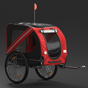 3D model Pet Bike Trailer Red